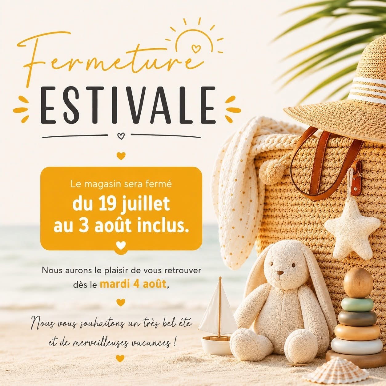 fermeture estivale